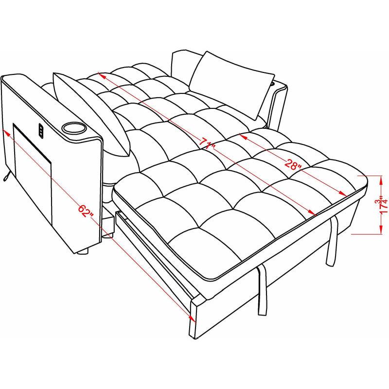 IFDC IF-9028 Sleeper Loveseat IMAGE 10