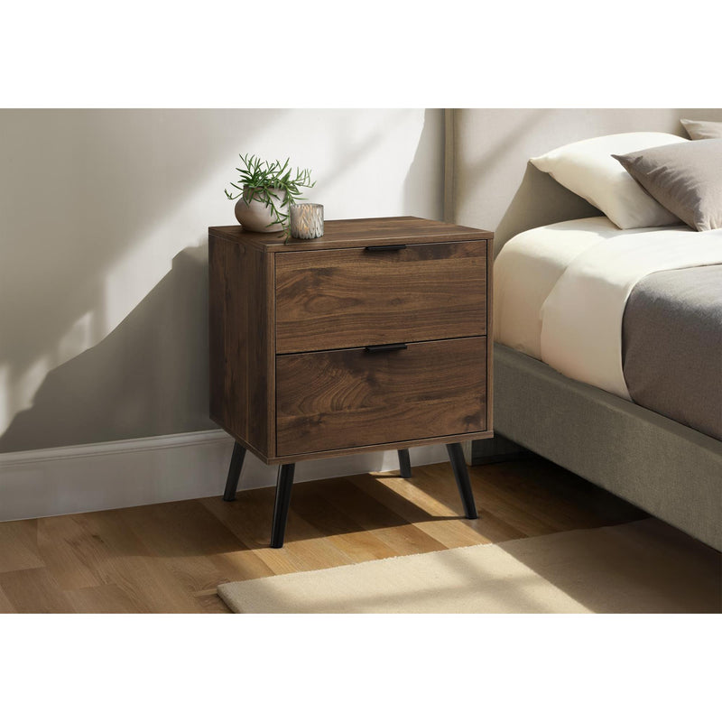  Monarch I 3607 Accent Table - 24"H / Walnut End Table With 2 Drawers IMAGE 2