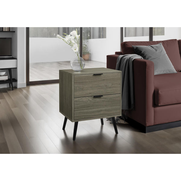  Monarch I 3608 Accent Table - 24"H / Grey End Table With 2 Drawers IMAGE 1