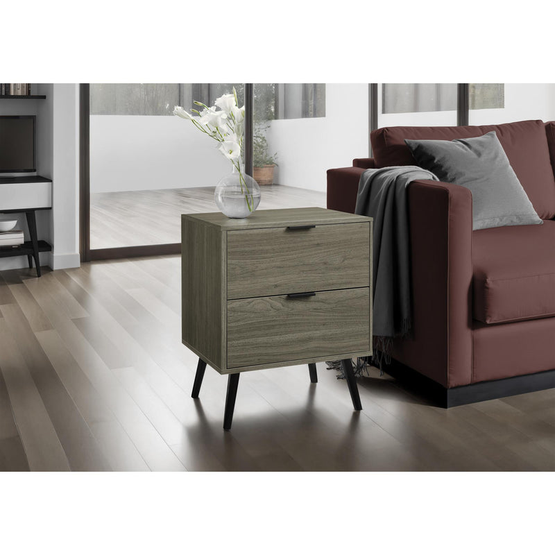  Monarch I 3608 Accent Table - 24"H / Grey End Table With 2 Drawers IMAGE 1