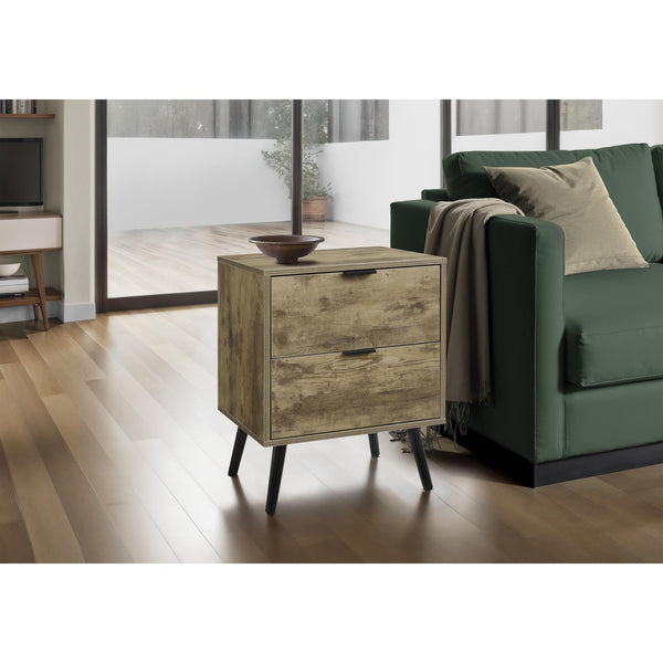  Monarch I 3609 Accent Table - 24"H / Light Brown End Table - 2 Drawers IMAGE 1