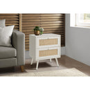  Monarch I 3619 Accent Table - 24"H / White End Table - 2 Walnut Drawers IMAGE 1