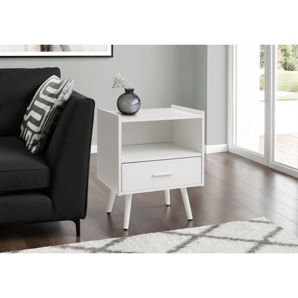  Monarch I 3666 Accent Table - 24"H / White End Table With 1 Drawer IMAGE 1