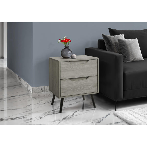  Monarch I 3693 Accent Table - 24"H / Taupe End Table - 2 Drawers IMAGE 1