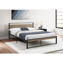  Monarch I 6070Q Bed - Queen Size / Dark Taupe / Black Metal Platform IMAGE 1