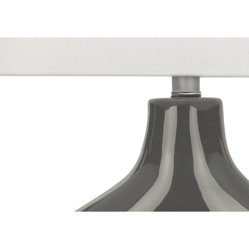  Monarch I 9660 25"H Table Lamp Grey Ceramic / Ivory Shade IMAGE 4