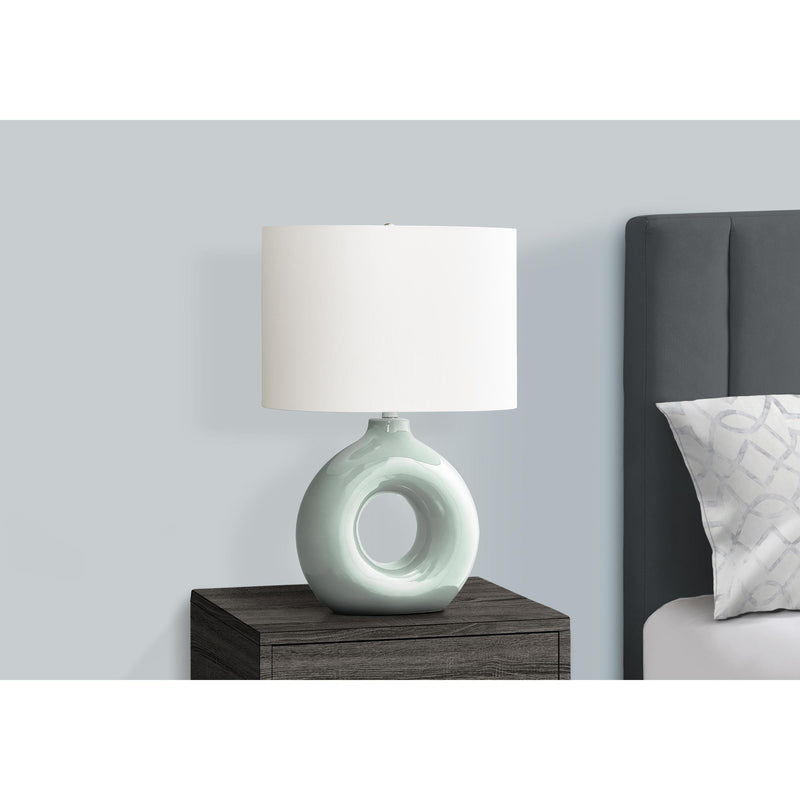  Monarch I 9671 24"H Table Lamp Green Ceramic / Ivory Shade IMAGE 2