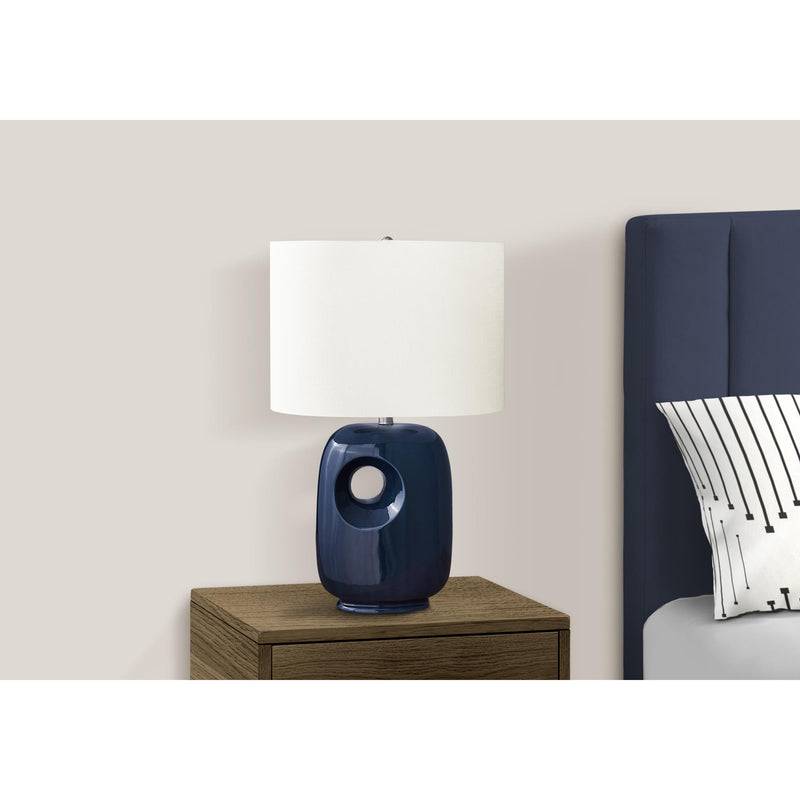  Monarch I 9677 26"H Table Lamp Blue Ceramic / Ivory Shade IMAGE 2