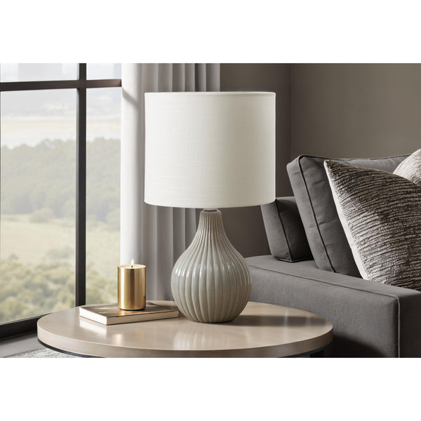  Monarch I 9774 17"H Table Lamp Grey Ceramic / Ivory Shade IMAGE 1