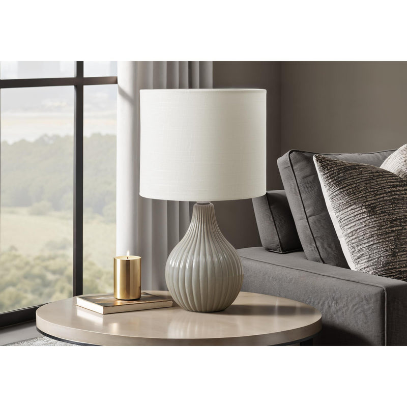  Monarch I 9774 17"H Table Lamp Grey Ceramic / Ivory Shade IMAGE 1