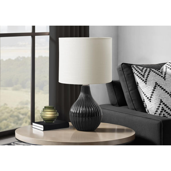  Monarch I 9775 17"H Table Lamp Black Ceramic / Ivory Shade IMAGE 1