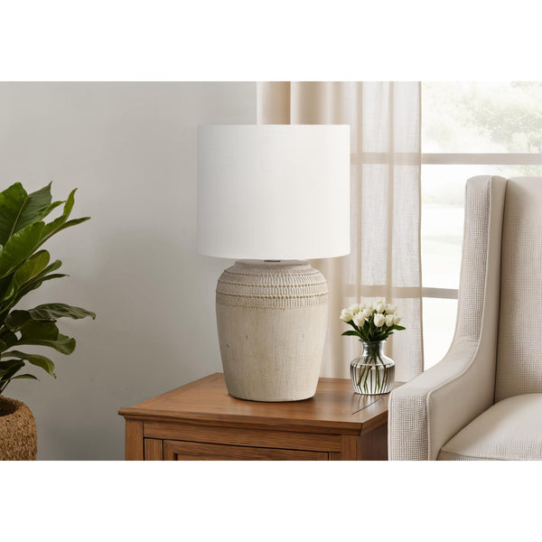  Monarch I 9779 17"H Table Lamp Beige Ceramic / Ivory Shade IMAGE 1