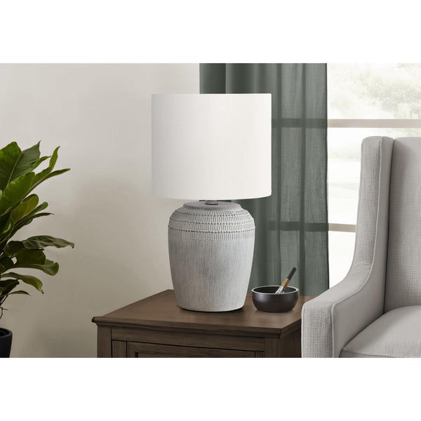  Monarch I 9780 17"H Table Lamp Grey Ceramic / Ivory Shade IMAGE 1