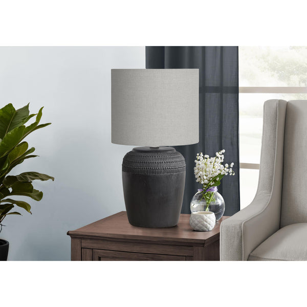  Monarch I 9781 17"H Table Lamp Black Ceramic / Grey Shade IMAGE 1