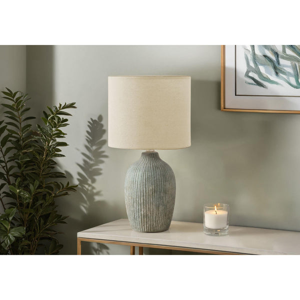 Monarch I 9784 18"H Table Lamp Green Ceramic / Beige Shade IMAGE 1
