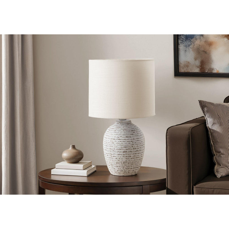  Monarch I 9787 17"H Table Lamp Ivory Ceramic / Ivory Shade IMAGE 1