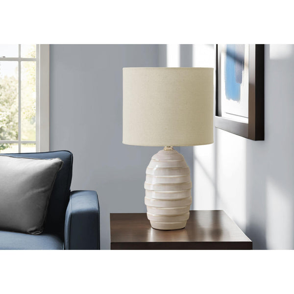  Monarch I 9789 17"H Table Lamp Ivory Ceramic / Beige Shade IMAGE 1