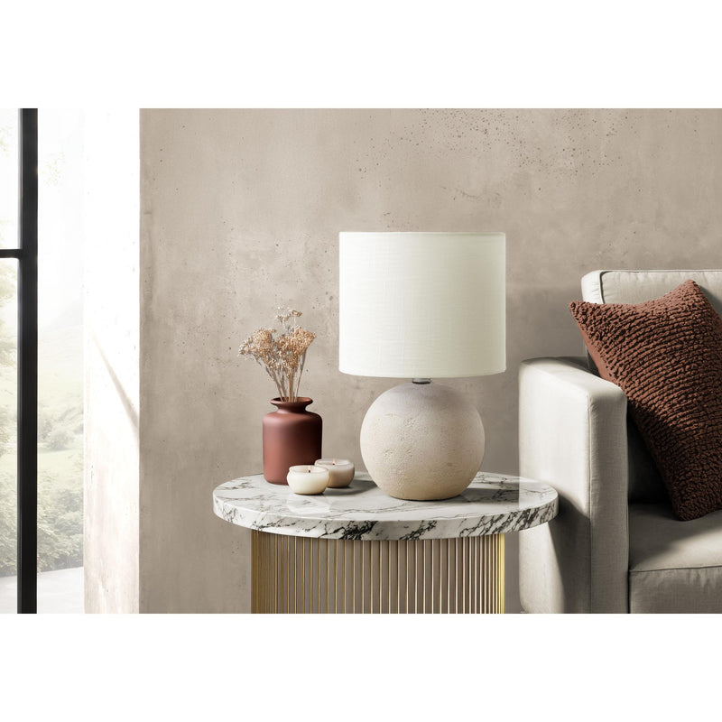  Monarch I 9851 16"H Table Lamp Ivory Concrete / Ivory Shade IMAGE 1