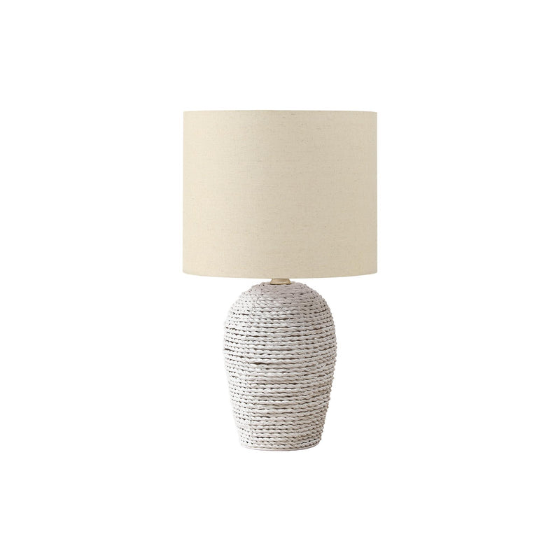  Monarch I 9855 17"H Table Lamp White Rattan / Beige Shade IMAGE 2