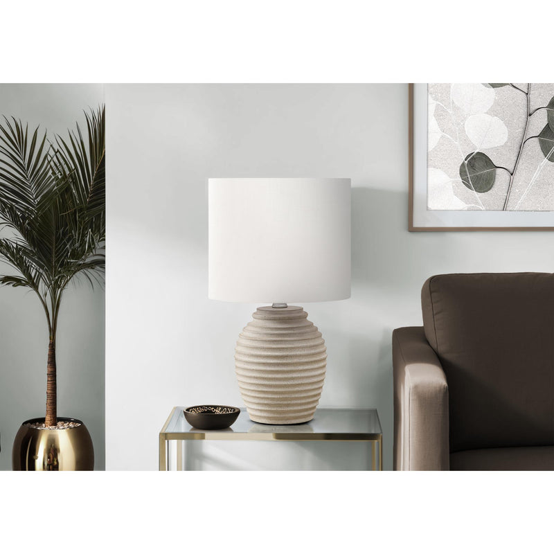  Monarch I 9865 17"H Table Lamp Beige Resin / Ivory Shade IMAGE 1