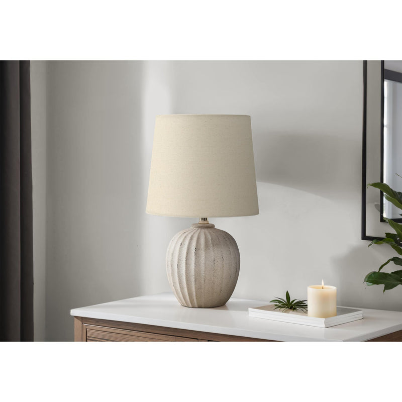  Monarch I 9867 19"H Table Lamp Beige Resin / Beige Shade IMAGE 1