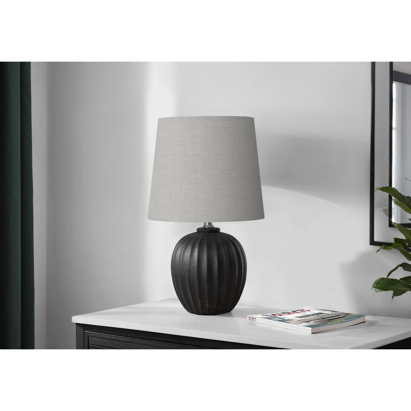  Monarch I 9868 19"H Table Lamp Black Resin / Grey Shade IMAGE 1