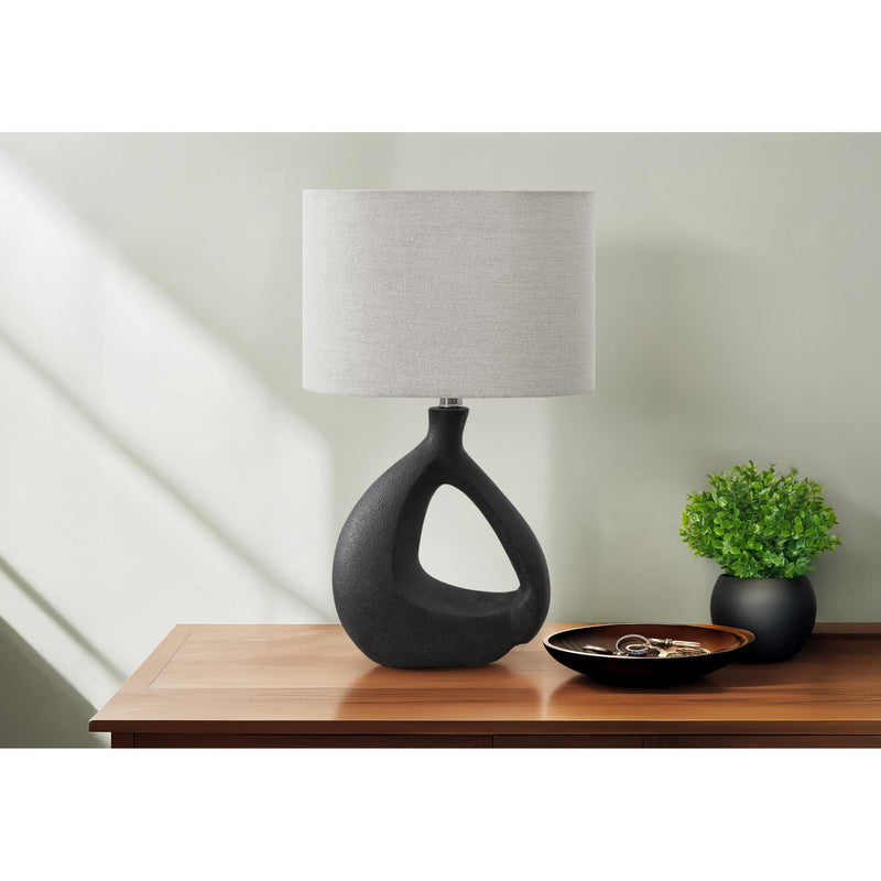  Monarch I 9881 23"H Table Lamp Black Resin / Grey Shade IMAGE 1
