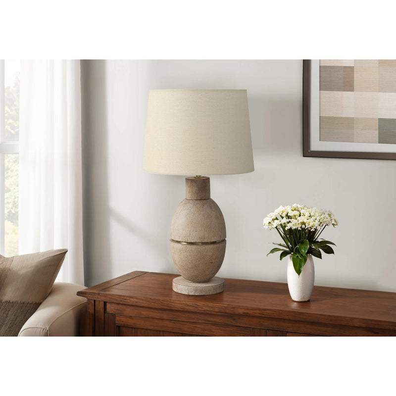  Monarch I 9886 25"H Table Lamp Beige Resin / Beige Shade IMAGE 1