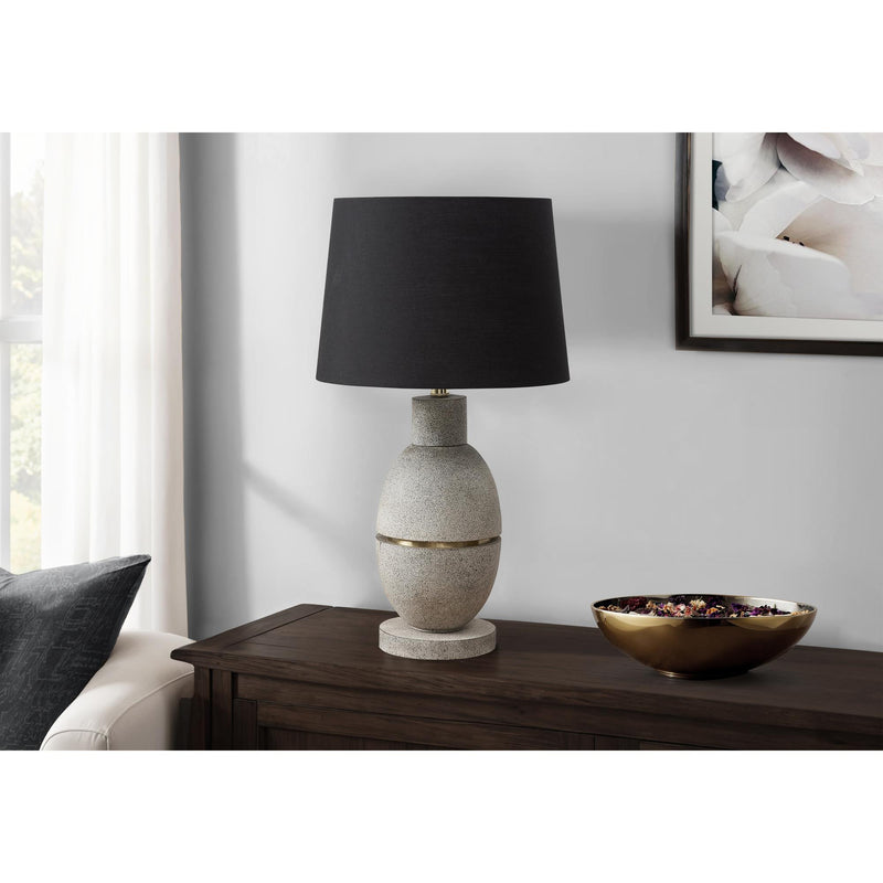  Monarch I 9887 25"H Table Lamp Grey Resin / Black Shade IMAGE 1