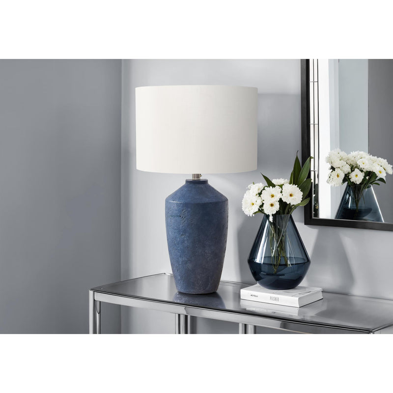  Monarch I 9889 25"H Table Lamp Blue Concrete / Ivory Shade IMAGE 1