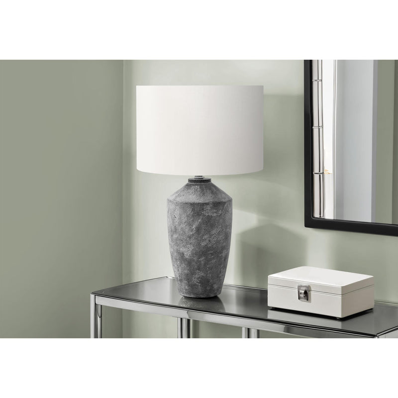  Monarch I 9890 25"H Table Lamp Grey Concrete / Ivory Shade IMAGE 1