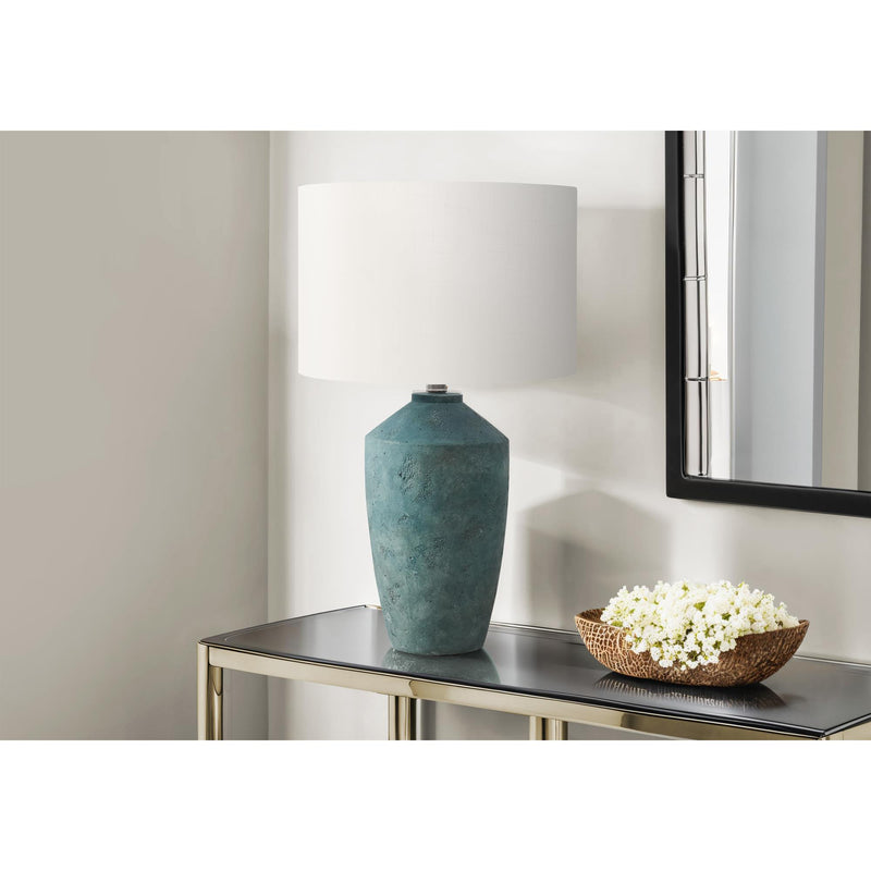  Monarch I 9891 25"H Table Lamp Green Concrete / Ivory Shade IMAGE 1