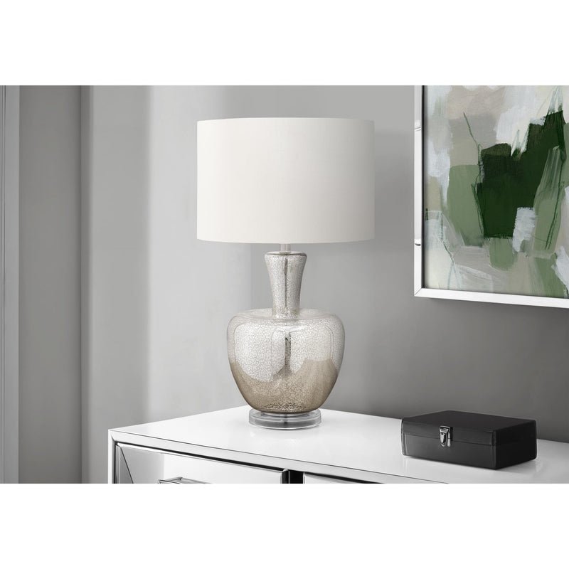  Monarch I 9897 26"H Table Lamp Silver Glass / Ivory Shade IMAGE 1