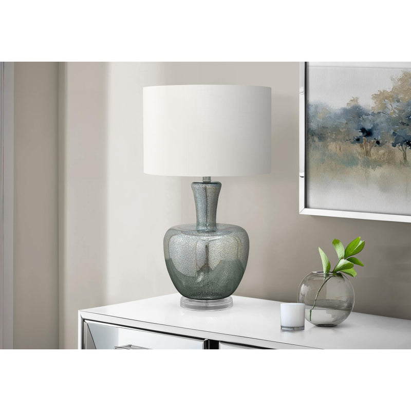  Monarch I 9898 26"H Table Lamp Sea Green Glass / Ivory Shade IMAGE 1