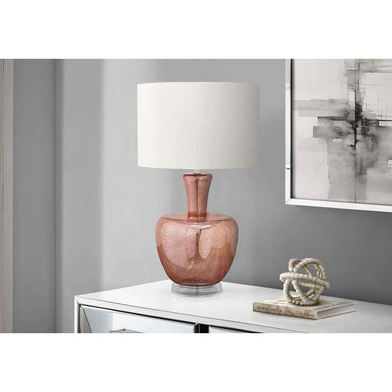  Monarch I 9899 26"H Table Lamp Dusty Rose Glass / Ivory Shade IMAGE 1