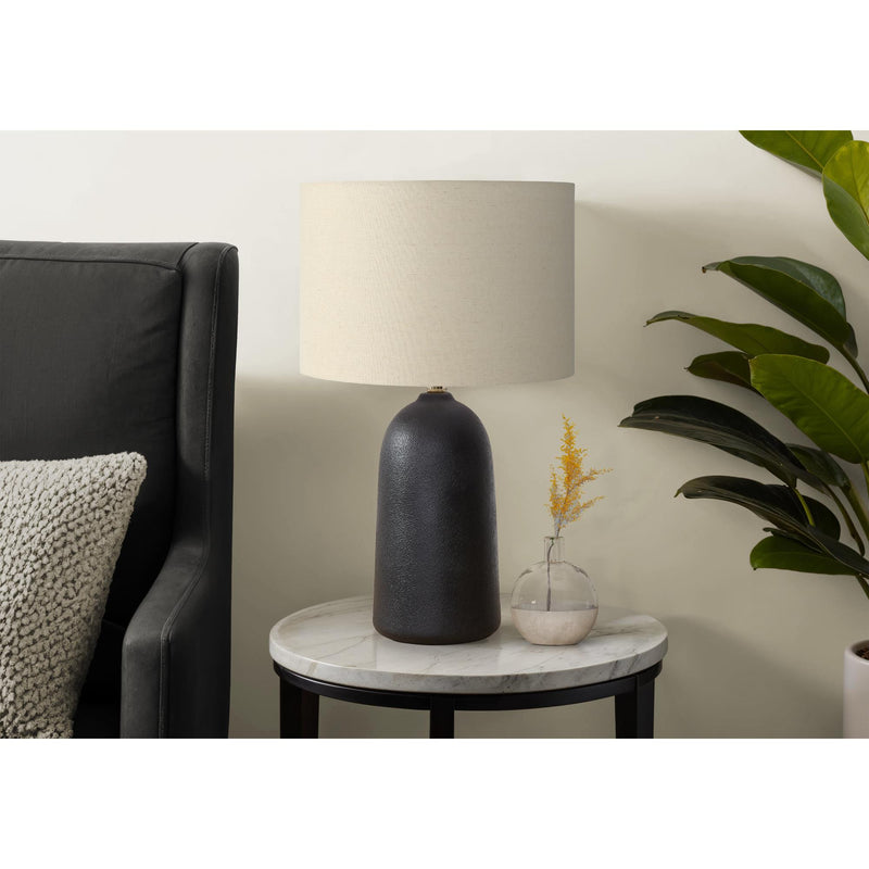  Monarch I 9906 27"H Table Lamp Black Ceramic / Beige Shade IMAGE 1