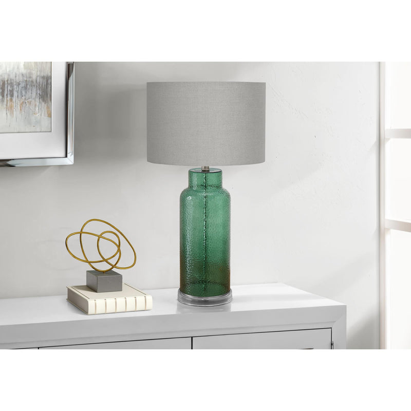  Monarch I 9908 28"H Table Lamp Green Glass / Grey Shade IMAGE 1