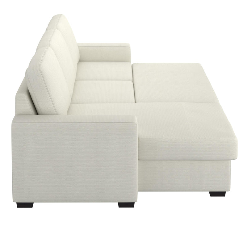 Worldwide Home Furnishings Alfonso 700-958BG 93.25" Sofa w/Bed & Storage - Beige Performance Fabric IMAGE 4
