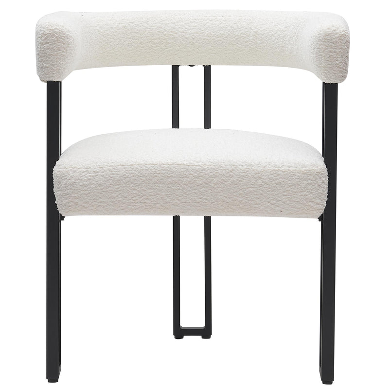 Worldwide Home Furnishings Calisto/Scarlet 207-110WT_108IV 5 pc Dining Set - White Table with Ivory Chair IMAGE 10
