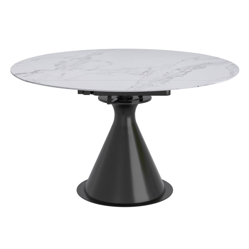 Worldwide Home Furnishings Calisto/Scarlet 207-110WT_108IV 5 pc Dining Set - White Table with Ivory Chair IMAGE 2