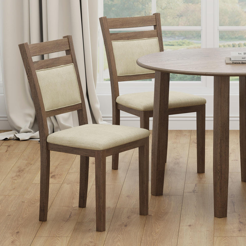Worldwide Home Furnishings Conrad 202-863WAL Dining Chair - Walnut & Beige IMAGE 2