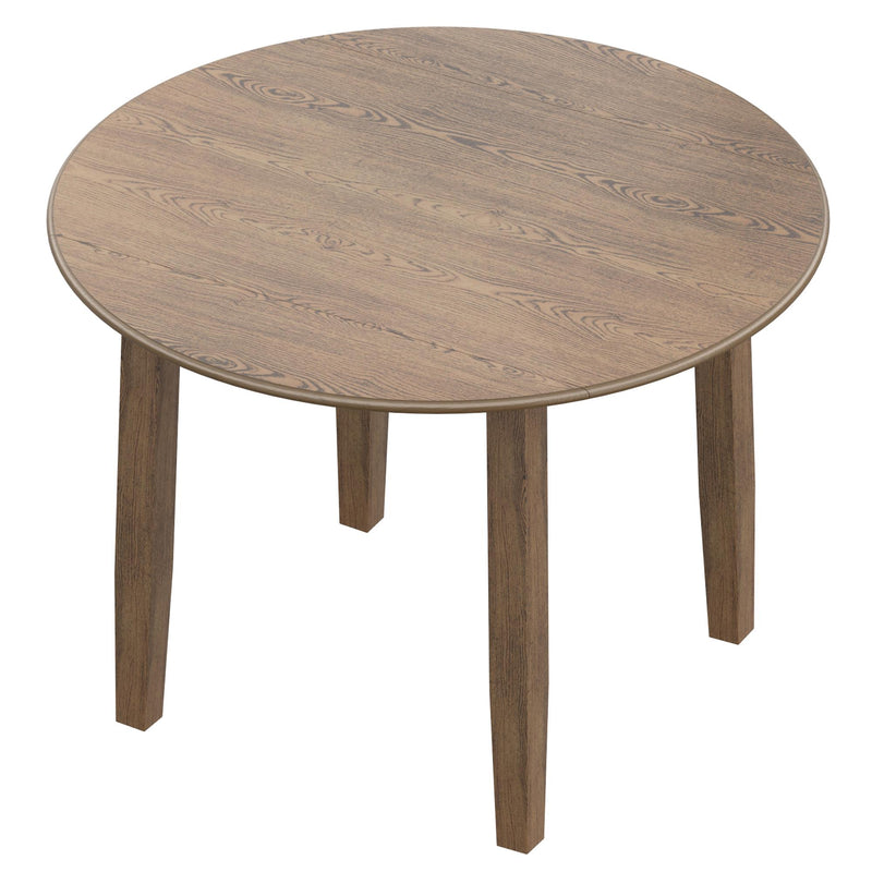 Worldwide Home Furnishings Conrad/Lyna 207-863WAL_250BG 5 pc Dining Set - Walnut with Beige Chair IMAGE 4