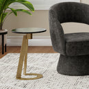 !nspire Devas 501-112BK Accent Table - Black Marble and Brass IMAGE 2