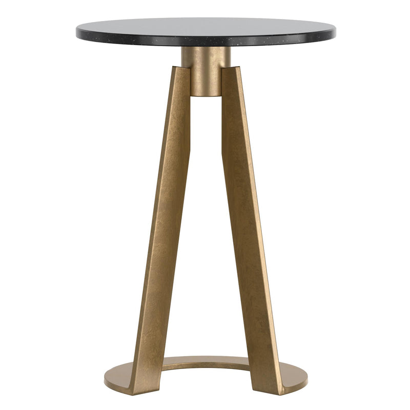 !nspire Devas 501-112BK Accent Table - Black Marble and Brass IMAGE 3