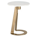 !nspire Devas 501-112WT Accent Table - White Marble and Brass IMAGE 1
