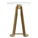 !nspire Devas 501-112WT Accent Table - White Marble and Brass IMAGE 3