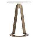 !nspire Devas 501-112WT Accent Table - White Marble and Brass IMAGE 5