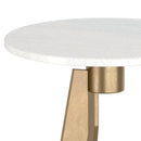 !nspire Devas 501-112WT Accent Table - White Marble and Brass IMAGE 6