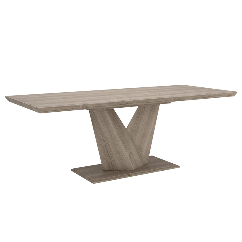 Worldwide Home Furnishings Eclipse/Caprese 207-860OK_269BEG 7 pc Dining Set - Washed Oak Table with Beige Chair IMAGE 2