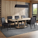 Worldwide Home Furnishings Forna/Cortez 207-161NAT_081BLK_BK 7 pc Dining Set - Natural Table with Black Chair IMAGE 1